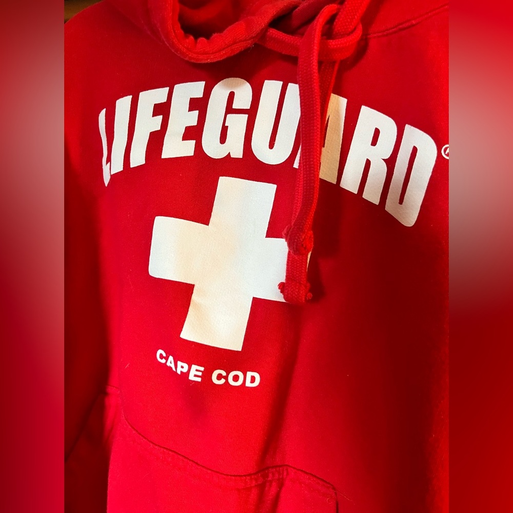 LIFEGUARD- Cape Cod version hoodie, red and white (L)